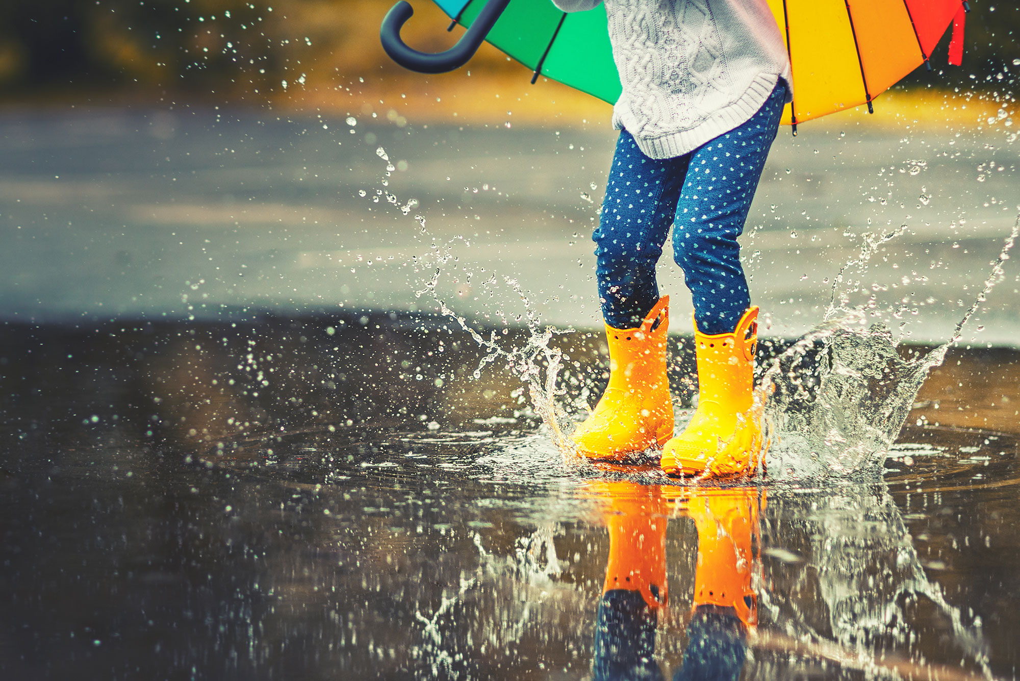 Jumping in a puddle is sure sign spring is coming and so are spring specials on tune-ups
